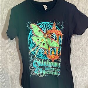 Black Graphic T-Shirt with Colorful Design